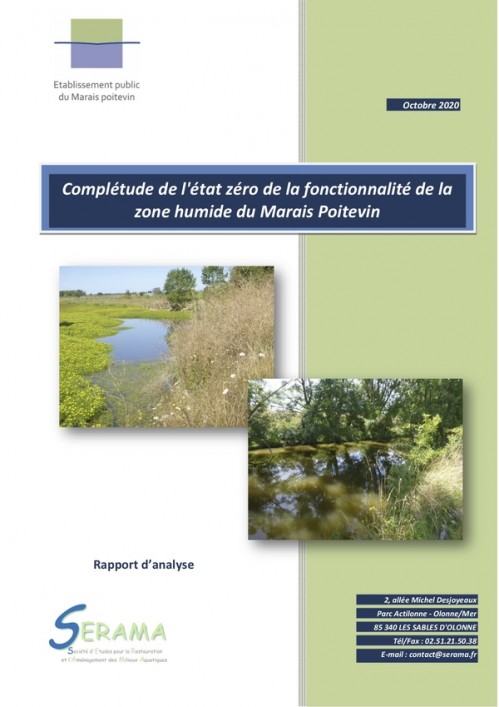 [Publication] Complétude de l'état zéro de la fonctionnalité zone humide du Marais Poitevin