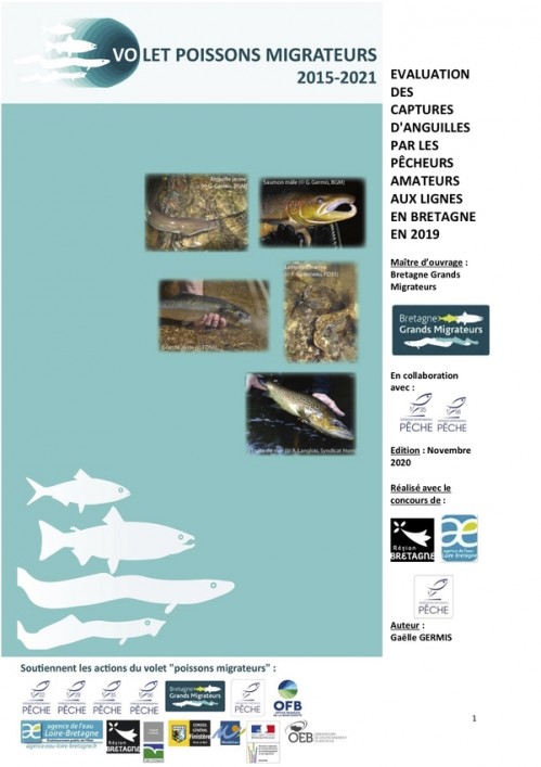 [Publication] Volet poissons migrateurs 2015-2021 - Evaluation des captures d'anguilles jaunes par les pêcheurs amateurs aux lignes en eau douce en Bretagne en 2019