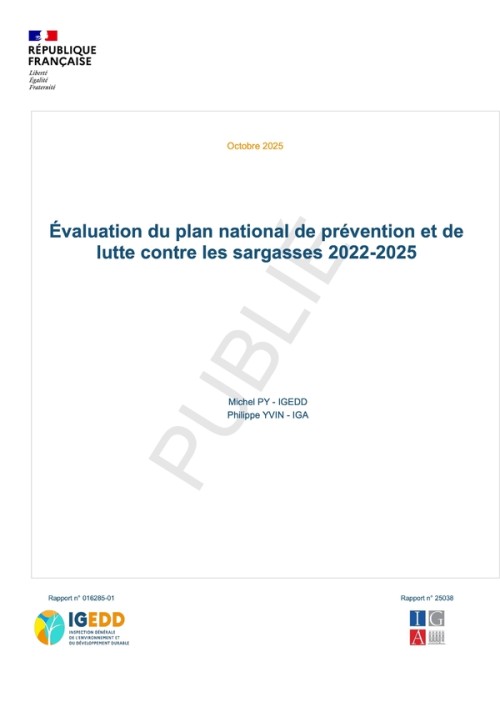 [Publication] Évaluation du plan national de prévention et de lutte contre les sargasses 2022-2025