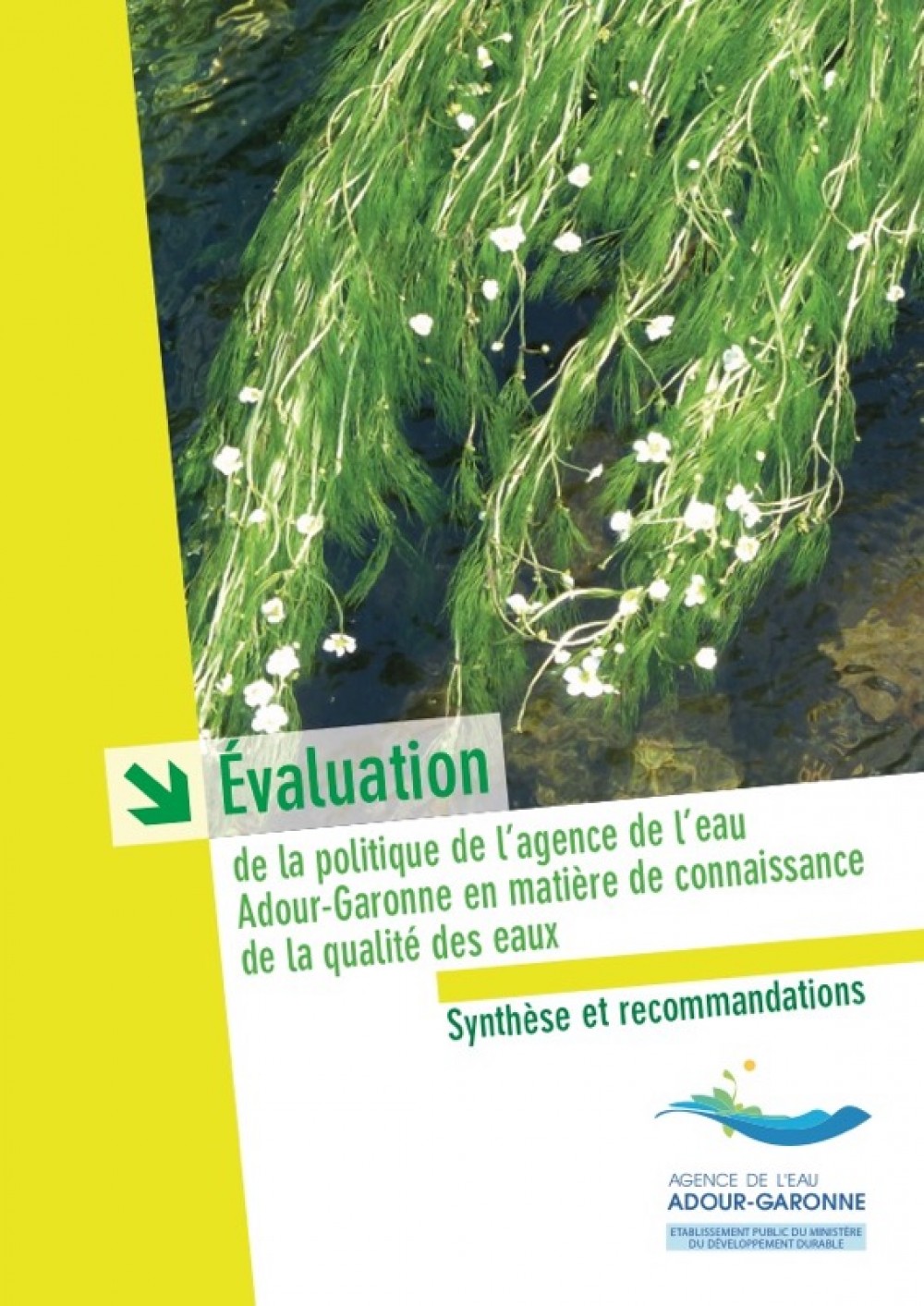 [Publication] Evaluation de la politique de l'agence de l'eau Adour-Garonne en matière de connaissance de la qualité des eaux - Synthèse et recommandations
