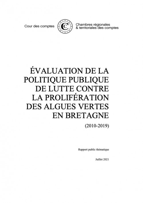 [Publication] Evaluation de la politique publique de lutte contre la prolifération des algues vertes en Bretagne - Cour des comptes
