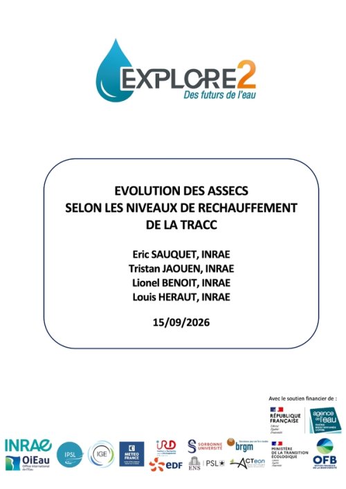 Evolution des assecs selon les niveaux de réchauffement de la TRACC