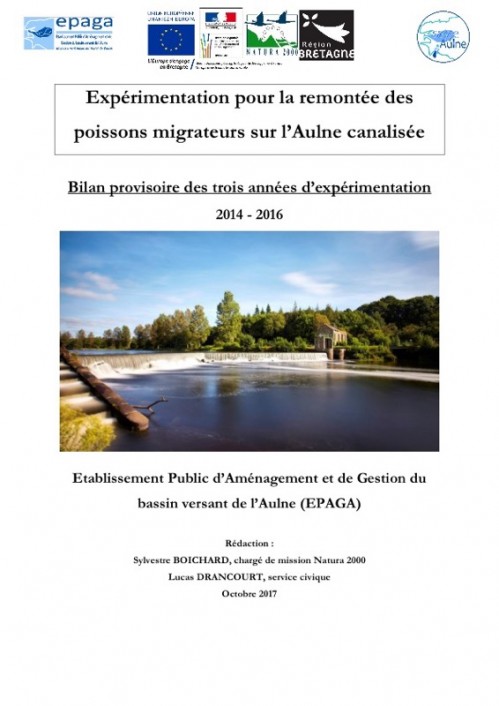 [Publication] Expérimentation pour la remontée des poissons migrateurs sur l'Aulne canalisée - EPAGA
