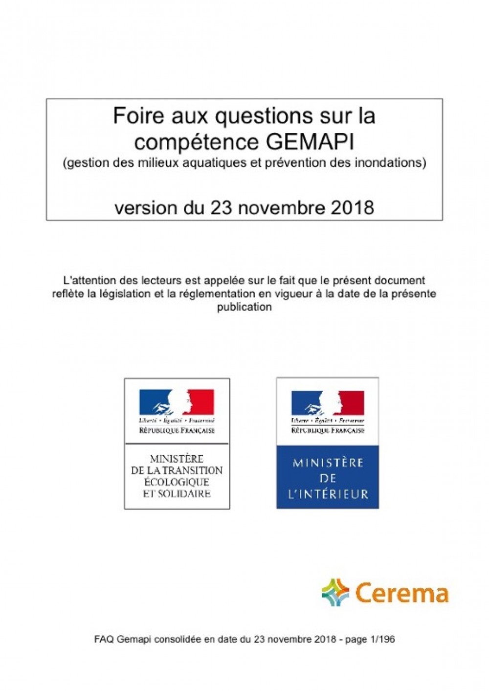 [Publication] FAQ nationale GEMAPI