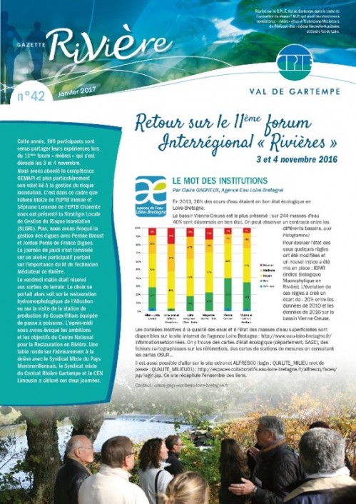 [Publication] Gazette Rivière : retour sur le 11ème forum interrégional Rivières - CPIE Val de Gartempe
