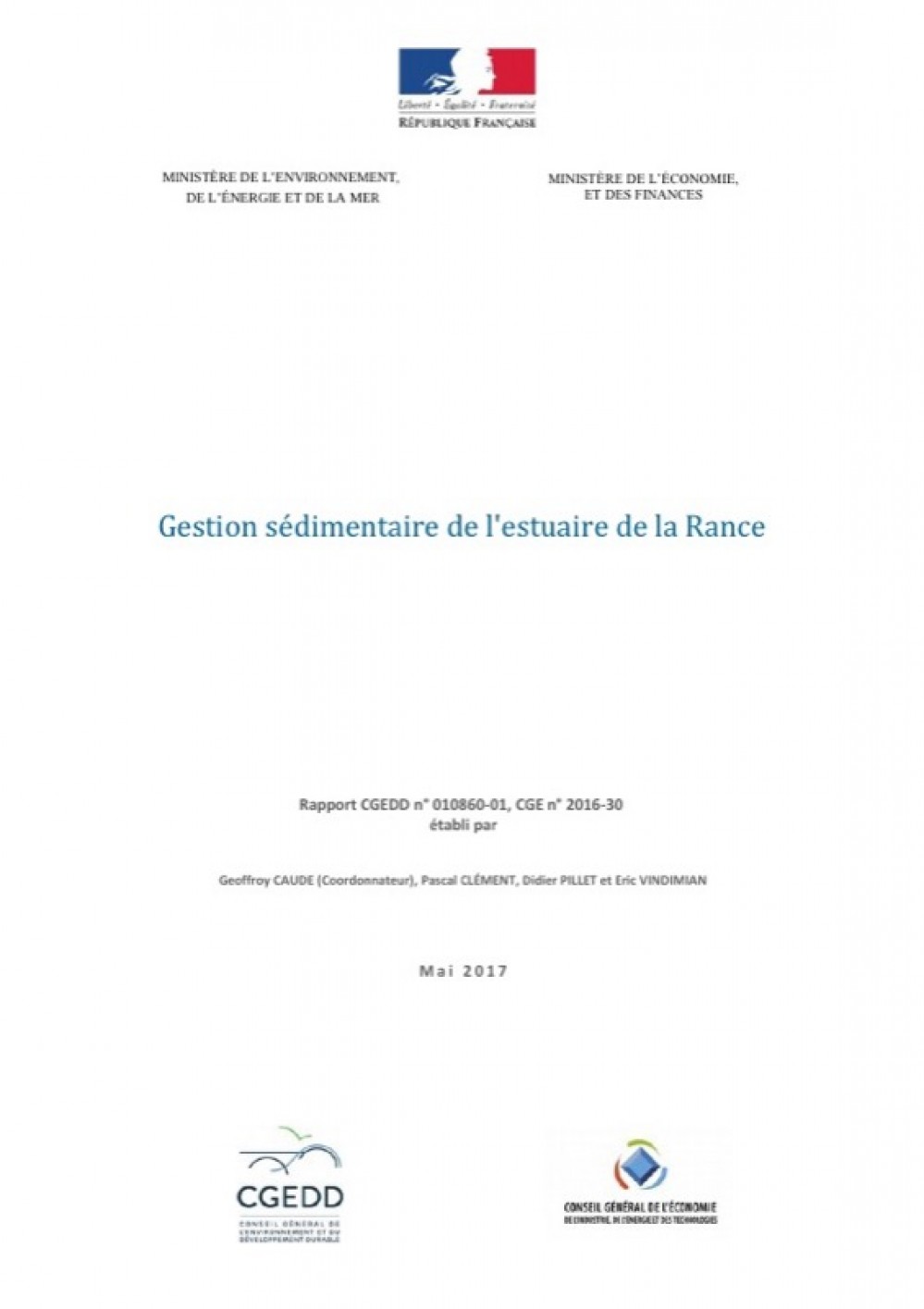 [Publication] Gestion sédimentaire de l'estuaire de la Rance - CGEDD