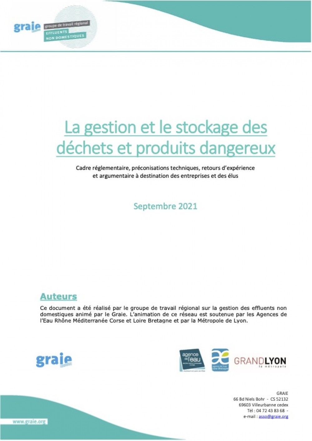 [Publication] Effluents non domestiques | La gestion et le stockage des déchets et produits dangereux - Graie