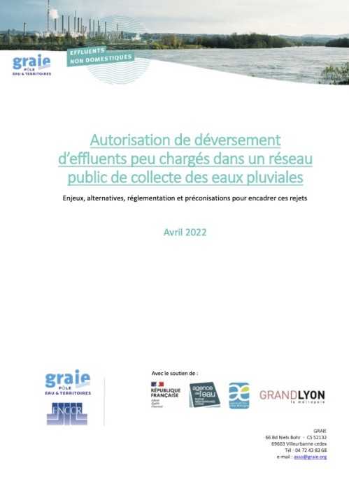 [Publication] Autorisation de déversement d'effluents peu chargés dans un réseau public de collecte des eaux pluviales - Graie