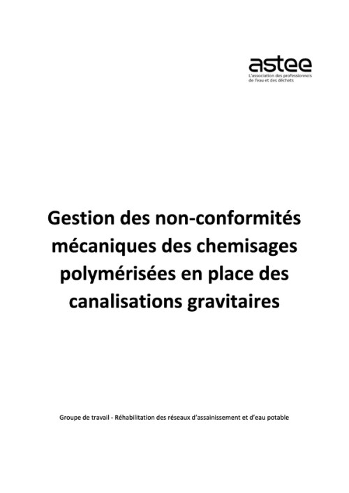 [Publication] Gestion des non-conformités mécaniques des chemisages polymérisées en place des canalisations gravitaires