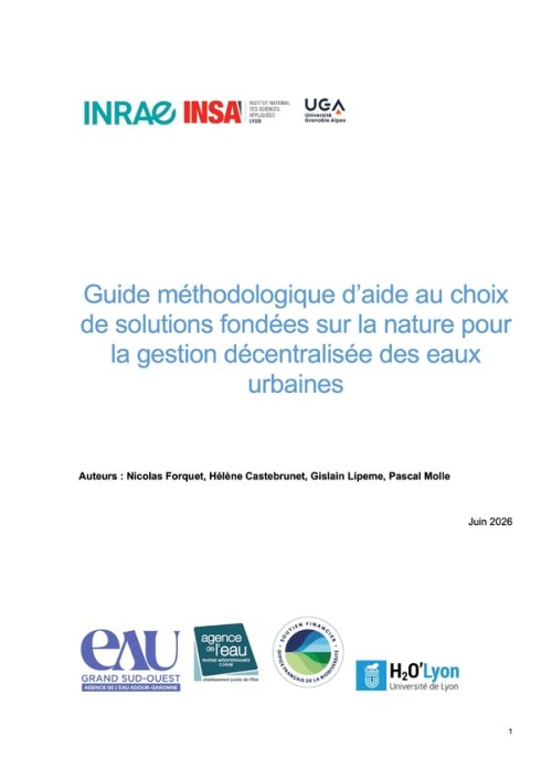 Guide méthodologique d'aide au choix de solutions fondées sur la nature pour la gestion décentralisée des eaux urbaines