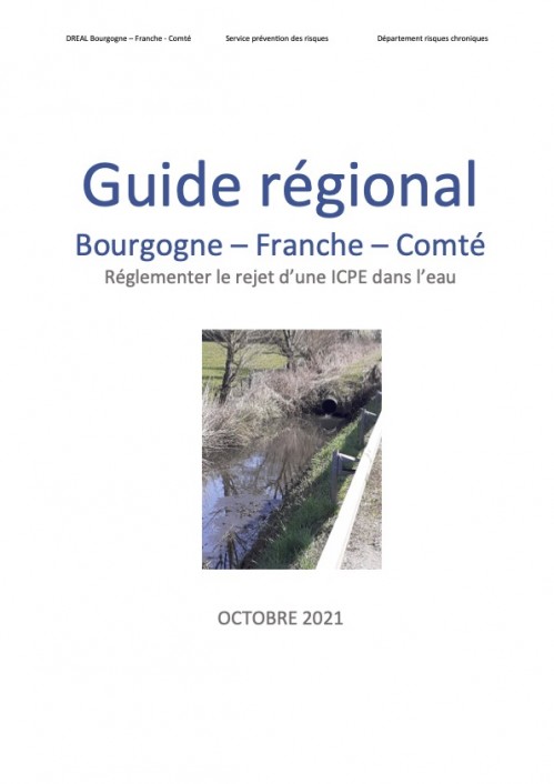 [Publication] Un nouveau guide pour réglementer les rejets ICPE dans l'eau - Portail internet DREAL Bourgogne-Franche-Comté