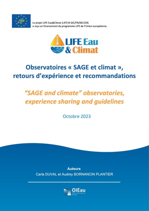 [Publication] Observatoires « SAGE et climat », retours d’expérience et recommandations