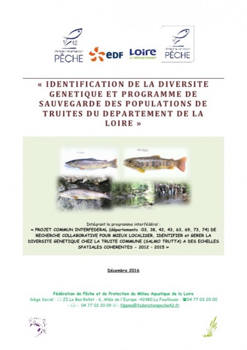 [Publication] Identification de la diversité génétique et programme de sauvegarde des populations de truites du département de la Loire