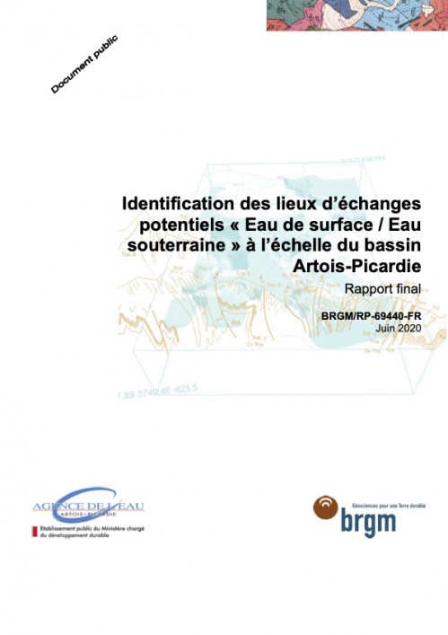 [Publication] Identification des lieux d’échanges potentiels « Eau de surface / Eau souterraine » à l’échelle du bassin Artois-Picardie