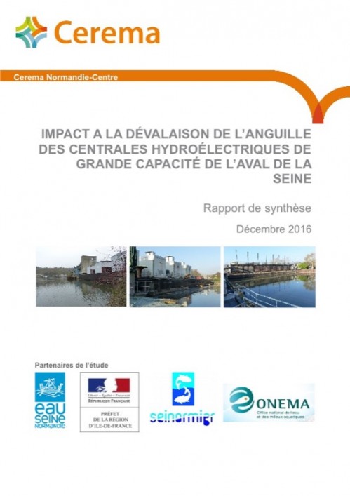 [Publication] Etude d'impact à la dévalaison de l'anguille des centrales hydroélectriques de l'aval de la Seine - DRIEE Ile-de-France
