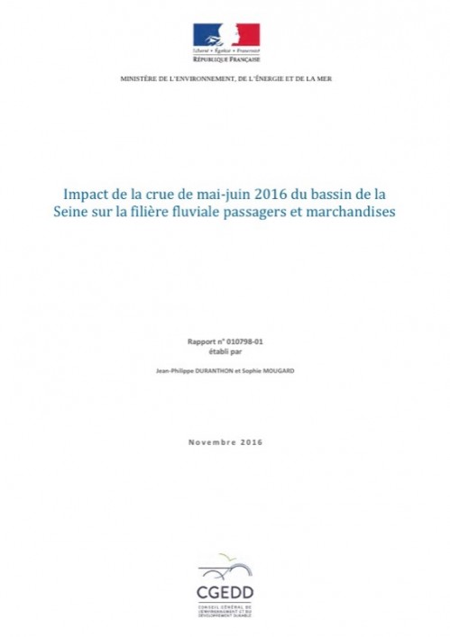 [Publication] Impact de la crue de mai-juin 2016 du bassin de la Seine sur la filière fluviale passagers et marchandises - CGEDD