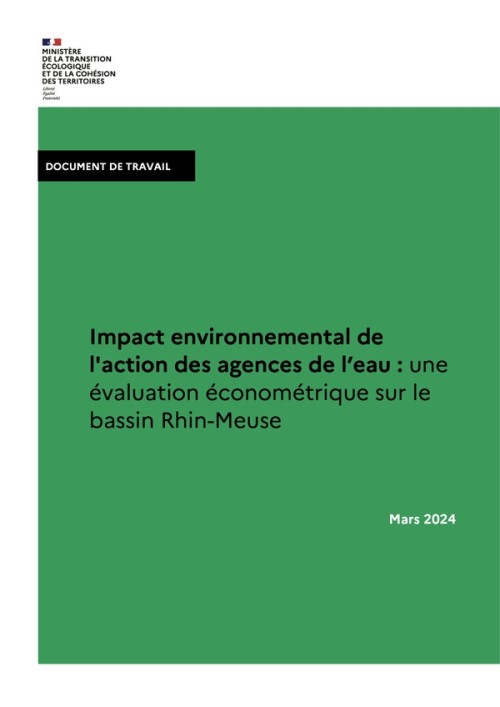 [Publication] Impact environnemental de l'action des agences de l'eau : une évaluation économétrique sur le bassin Rhin-Meuse