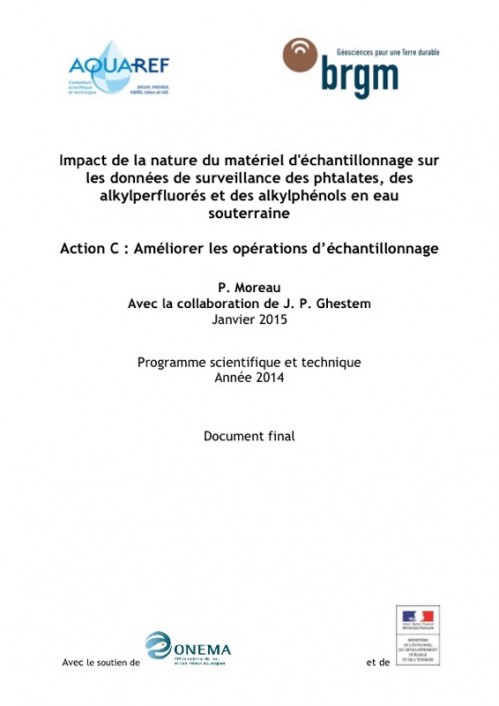 [Publication] Impact de la nature du matériel d'échantillonnage sur les données de surveillance des phtalates, des alkylperfluorés et des alkylphénols en eau souterraine - AQUAREF