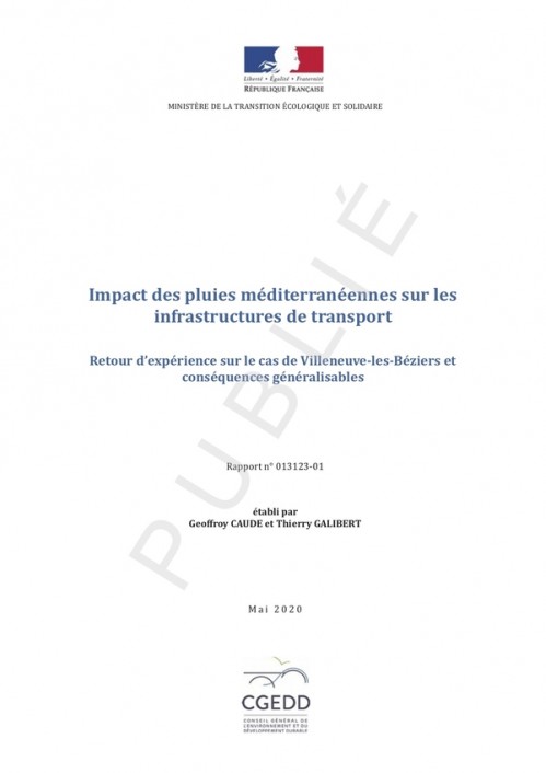 [Publication] Impact des pluies méditerranéennes sur les infrastructures de transport - Retour d’expérience sur le cas de Villeneuve-lès-Béziers et conséquences généralisables - CGEDD