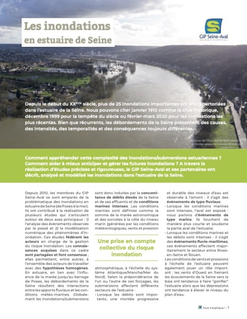 [Publication] Les inondations en estuaire de la Seine