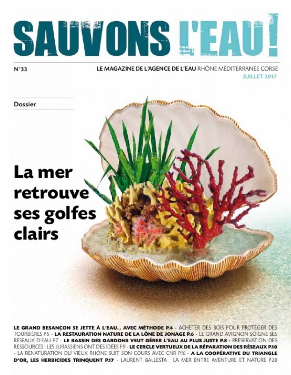 [Publication] Sauvons l'eau, le magazine de l'Agence de l'eau RMC : La mer retrouve ses golfes clairs