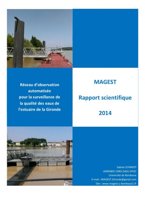 [Publication] MAGEST, rapport scientifique 2014 : Réseau d'observation automatisée pour la surveillance de la qualité des eaux de l'estuaire de la Gironde