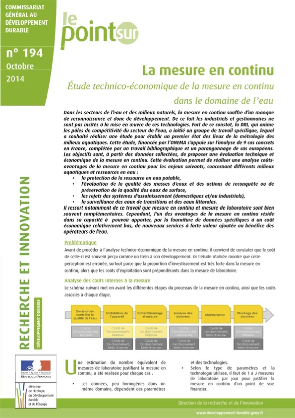 [Publication] La mesure en continu : étude technico-économique de la mesure en continu dans le domaine de l'eau