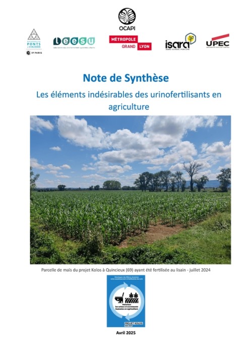 [Publication] Note de synthèse sur les éléments indésirables des urinofertilisants en agriculture