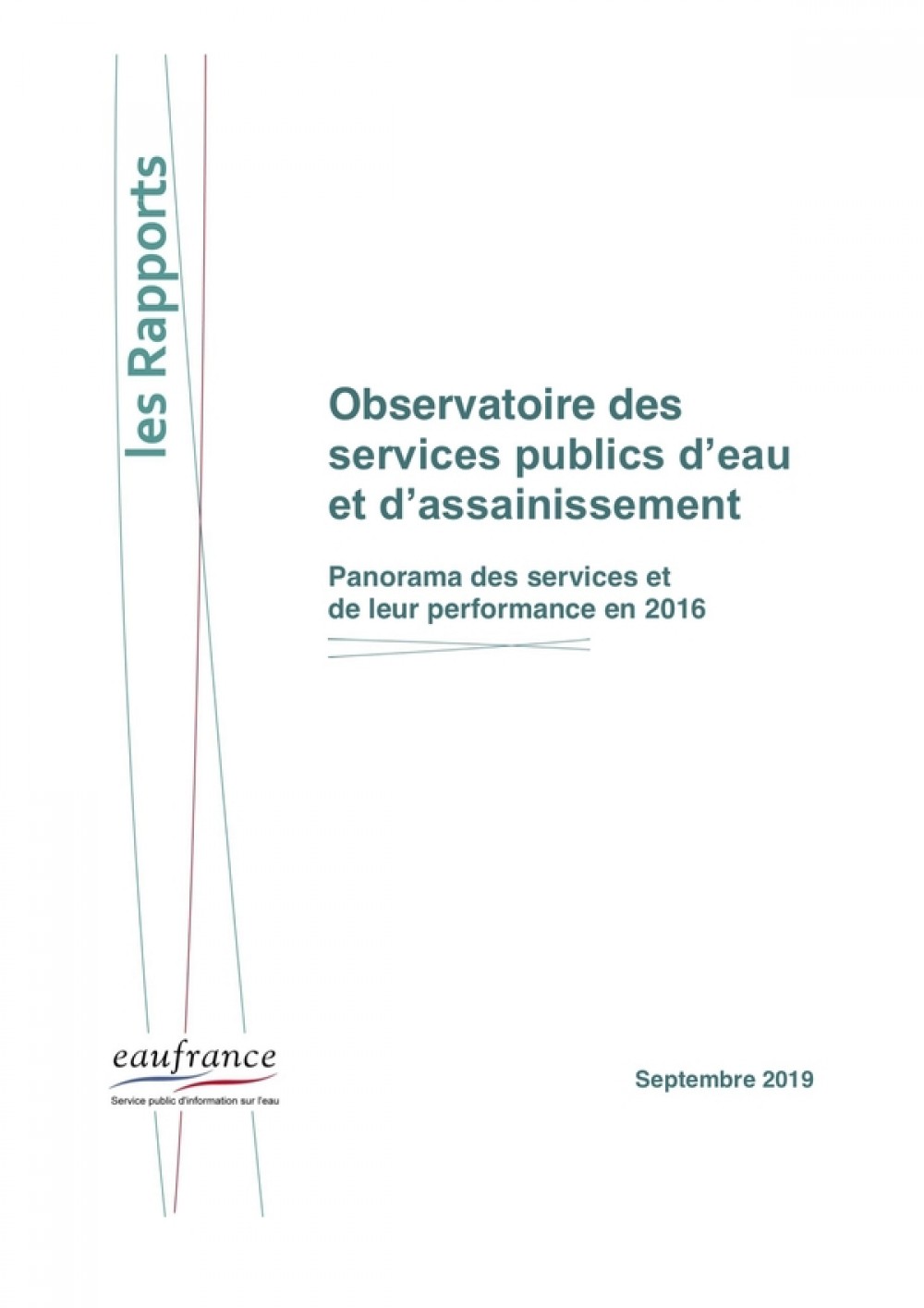 [Publication] Observatoire des services publics de l'eau et de l'assainissement : prix de l'eau et performance des services - Année 2016