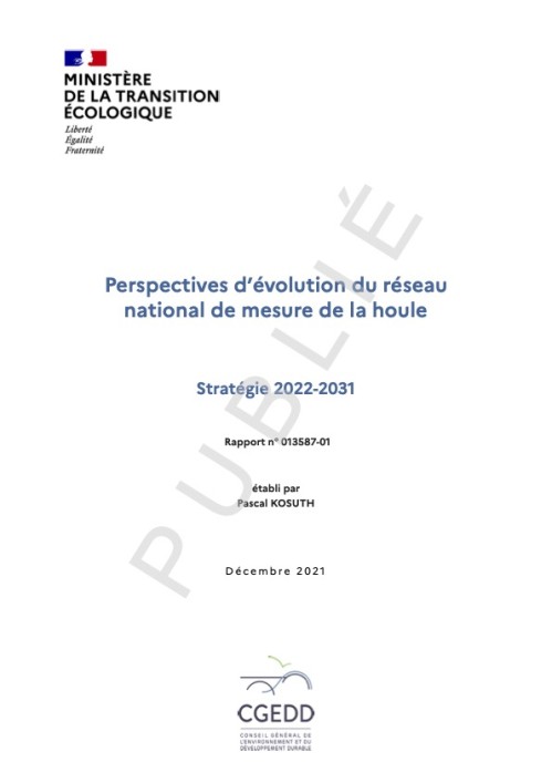 [Publication] Perspectives d’évolution du réseau national de mesure de la houle - Stratégie 2022-2031 - CGEDD