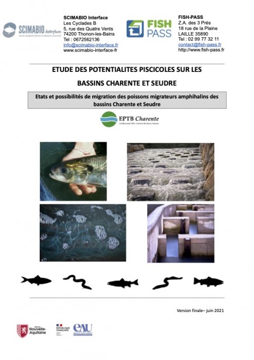 [Publication] Etude des potentialités piscicoles sur les bassins Charente et Seudre : Etats et possibilités de migration des poissons migrateurs amphihalins des bassins Charente et Seudre