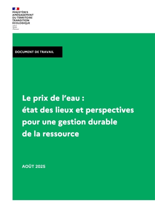 [Publication] Le prix de l'eau : état des lieux et perspectives pour une gestion durable de la ressource