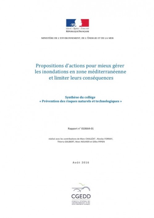 [Publication] Propositions d’actions pour mieux gérer les inondations en zone méditerranéenne et limiter leurs conséquences - CGEDD