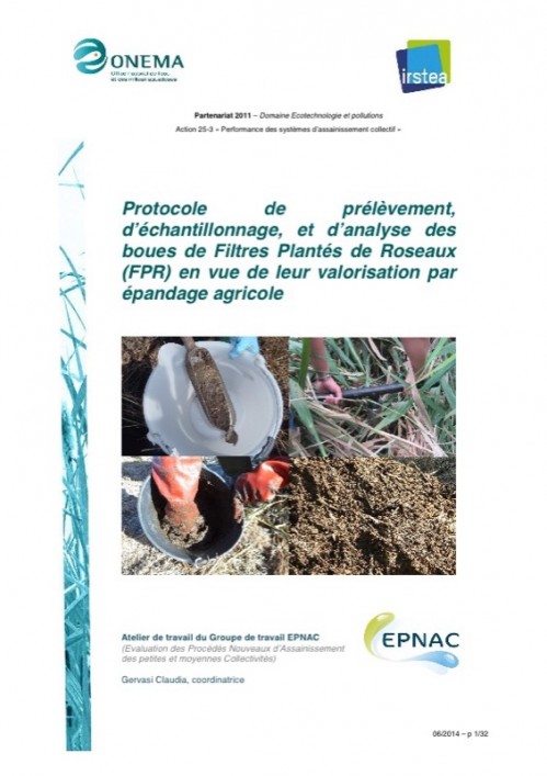 [Publication] Protocole de prélèvement, d'échantillonnage et d'analyse des boues de Filtres Plantés de Roseaux