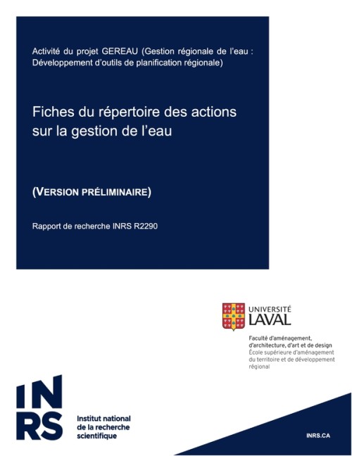 [Publication] Fiches du répertoire des actions sur la gestion de l’eau