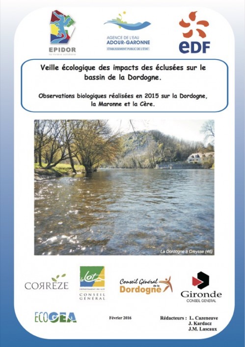 [Publication] Veille écologique des impacts des éclusées sur le bassin de la Dordogne - EPIDOR