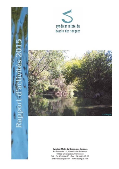 [Publication] Rapport d'activités 2015 du Syndicat Mixte du Bassin des Sorgues