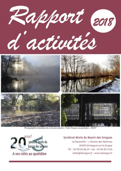 [Publication] Rapport d'activités 2018 du Syndicat Mixte du Bassin des Sorgues