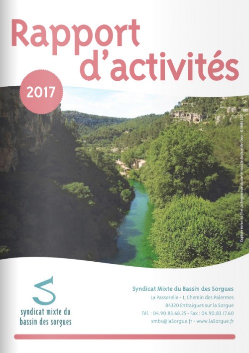 [Publication] Rapport d'activités 2017 - Syndicat mixte du bassin des sorgues