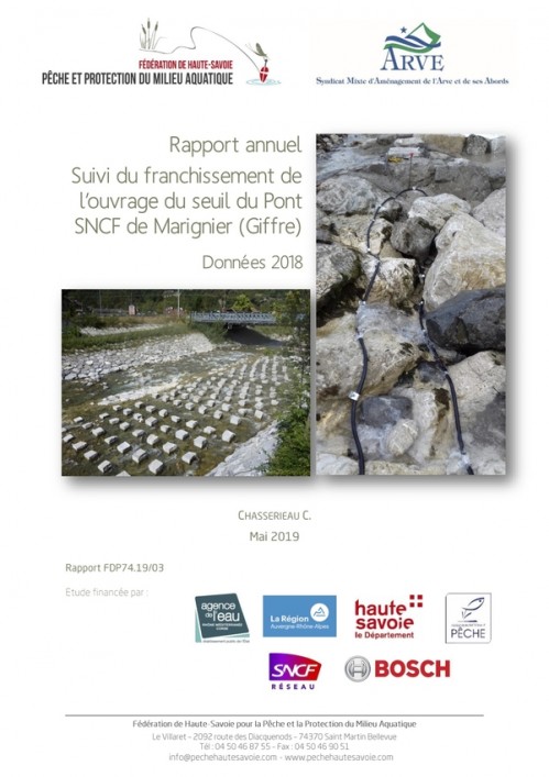 [Publication] Rapport annuel suivi du franchissement de l'ouvrage du seuil du Pont SNCF de Marignier (Giffre)