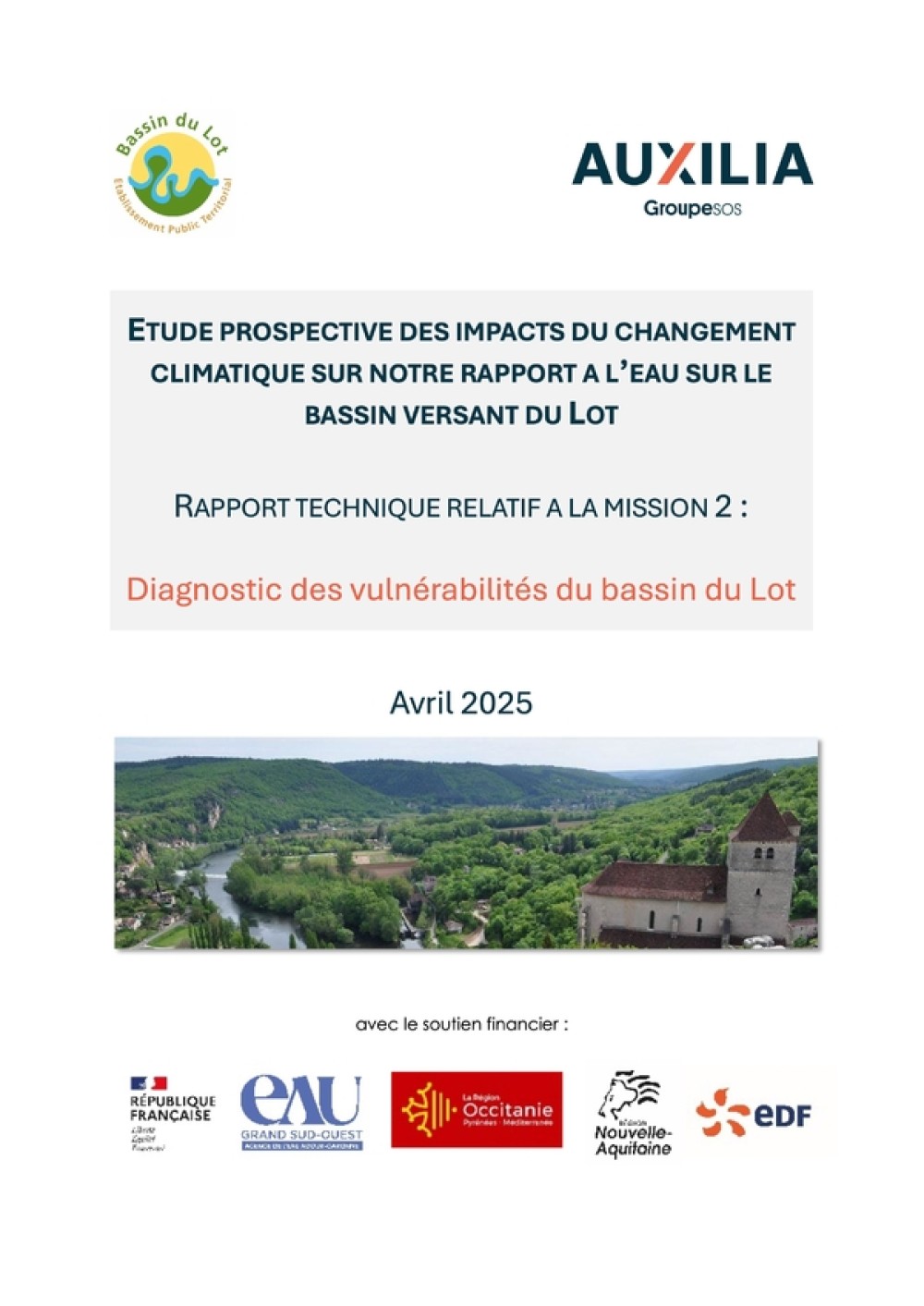 [Publication] Etude prospective des impacts du changement climatique sur notre rapport à l'eau sur le bassin versant du Lot : Diagnostic des vulnérabilités du bassin du Lot