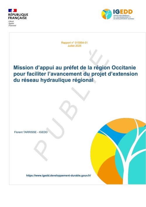 [Publication] Mission d’appui au préfet de la région Occitanie pour faciliter l’avancement du projet d’extension du réseau hydraulique régional