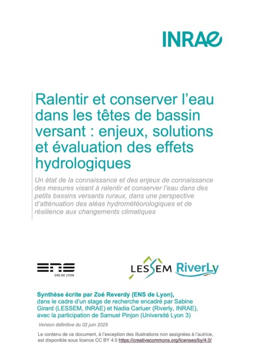 [Publication] Ralentir et conserver l'eau dans les têtes de bassin versant : enjeux, solutions et évaluation des effets hydrologiques