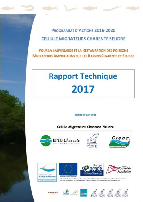 [Publication] Rapport technique 2017 des actions pour les poissons migrateurs des bassins Charente et Seudre - EPTB Charente