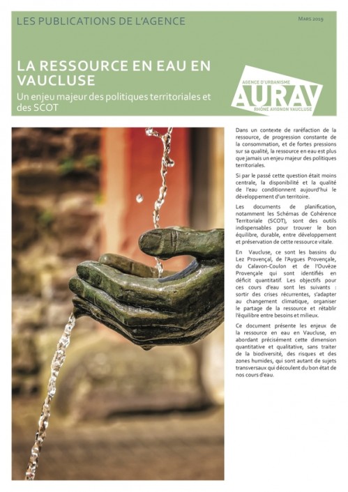 [Publication] La ressource en eau en Vaucluse : Un enjeu majeur des politiques territoriales et des SCOT
