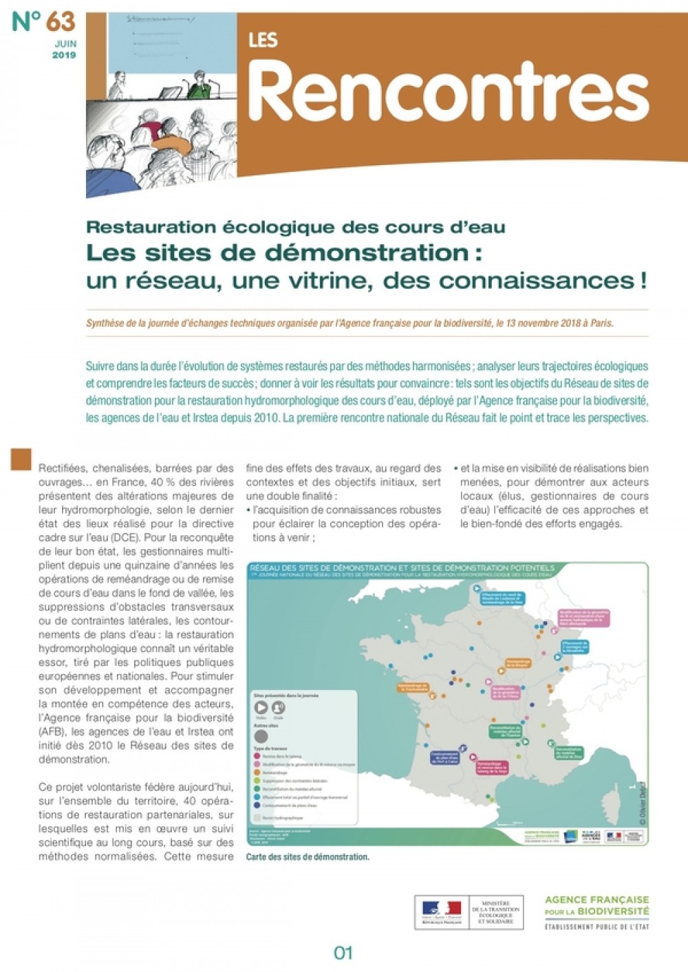 [Publication] Restauration écologique des cours d'eau - Les sites de démonstration : un réseau, une vitrine, des connaissances !