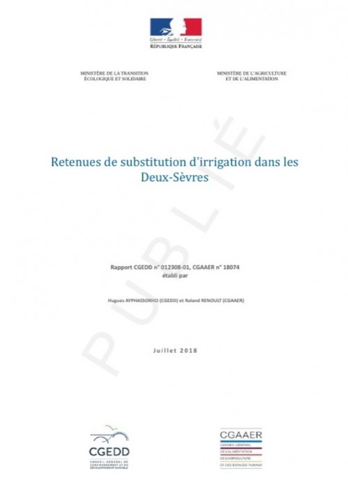 [Publication] Retenues de substitution d'irrigation dans les Deux-Sèvres - CGEDD