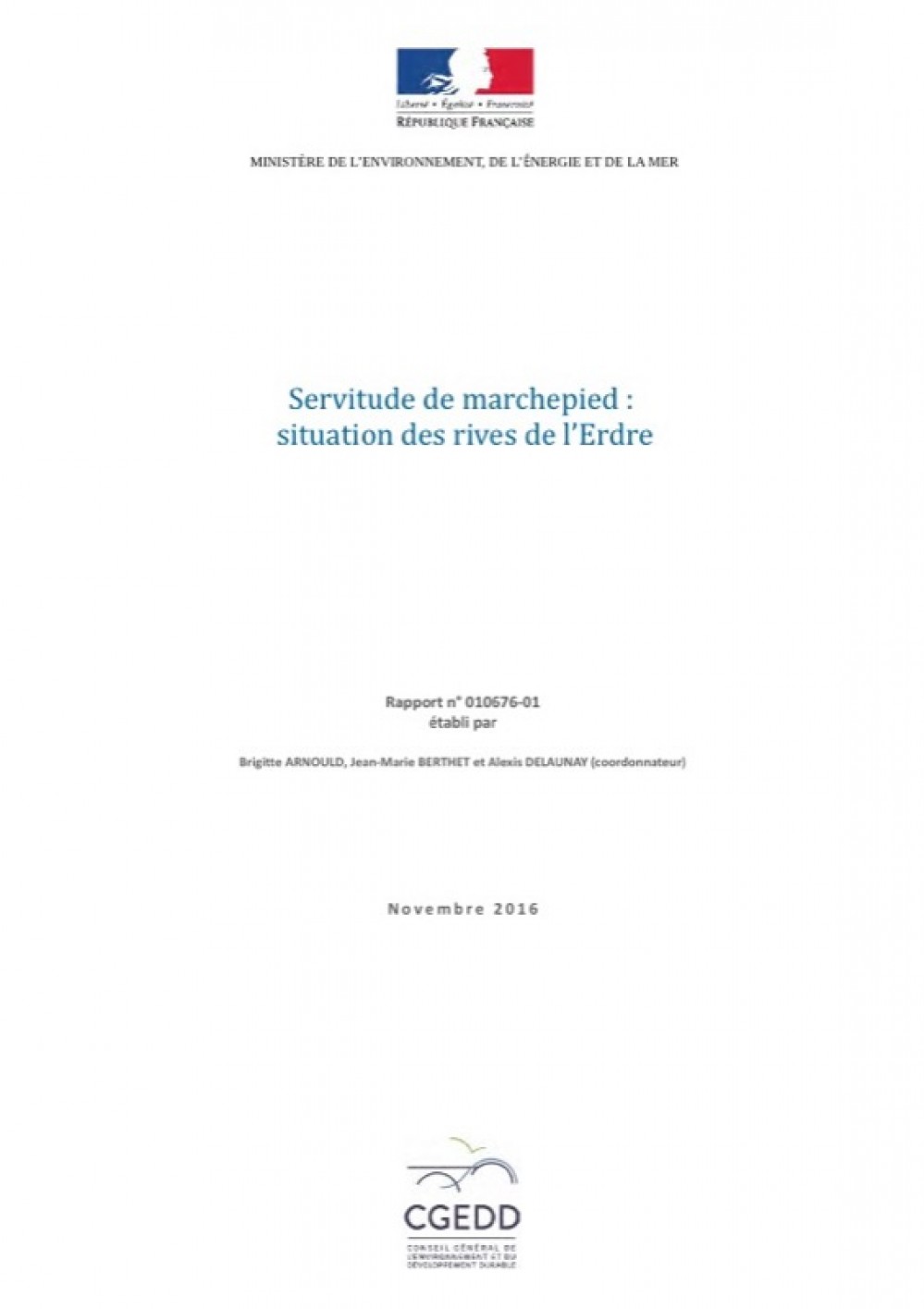 [Publication] Servitude de marchepied : situation des rives de l’Erdre - CGEDD