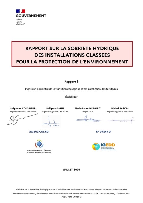 [Publication] La sobriété hydrique des installations classées pour la protection de l'environnement