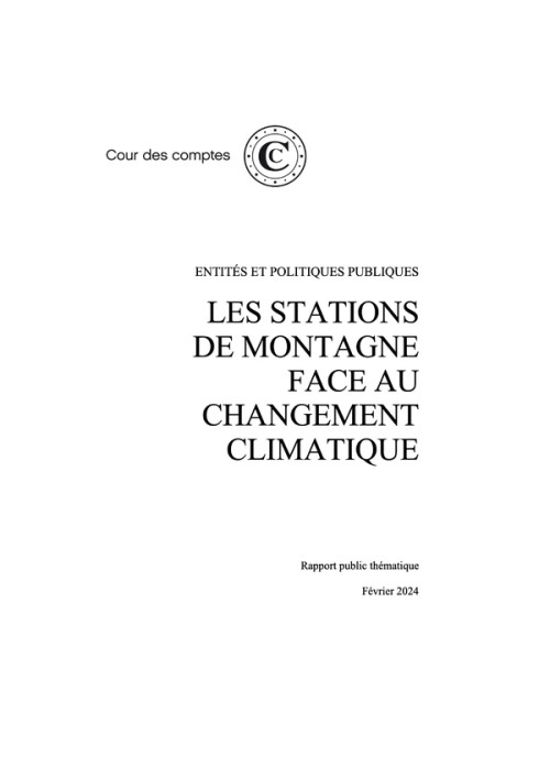 [Publication] Les stations de montagne face au changement climatique - Cour des Comptes